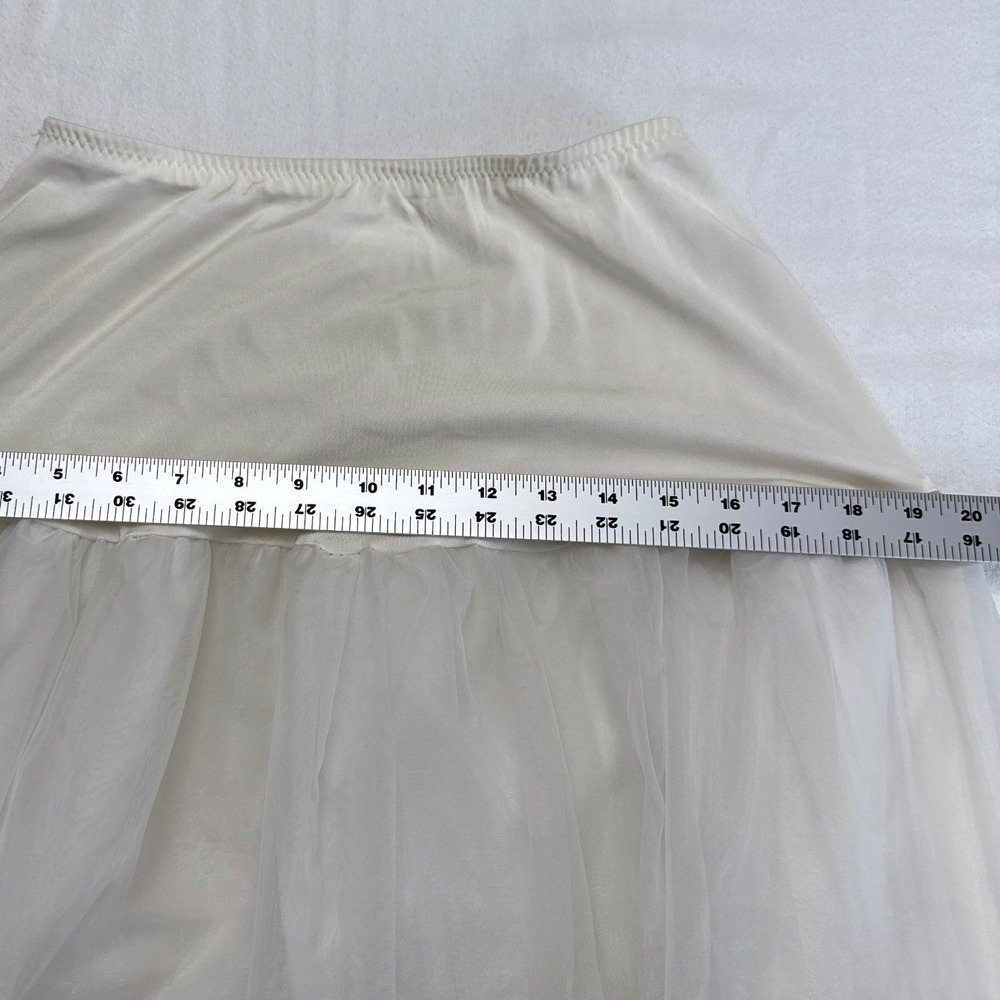 Vintage White Tiered Petticoat 3 Layer Crinoline Tulle Skirt Slip Bridal Costume - Picture 4 of 5